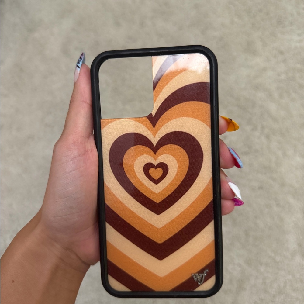 Wildflower Stylish Heart Pattern Phone Case - Brown and Tan